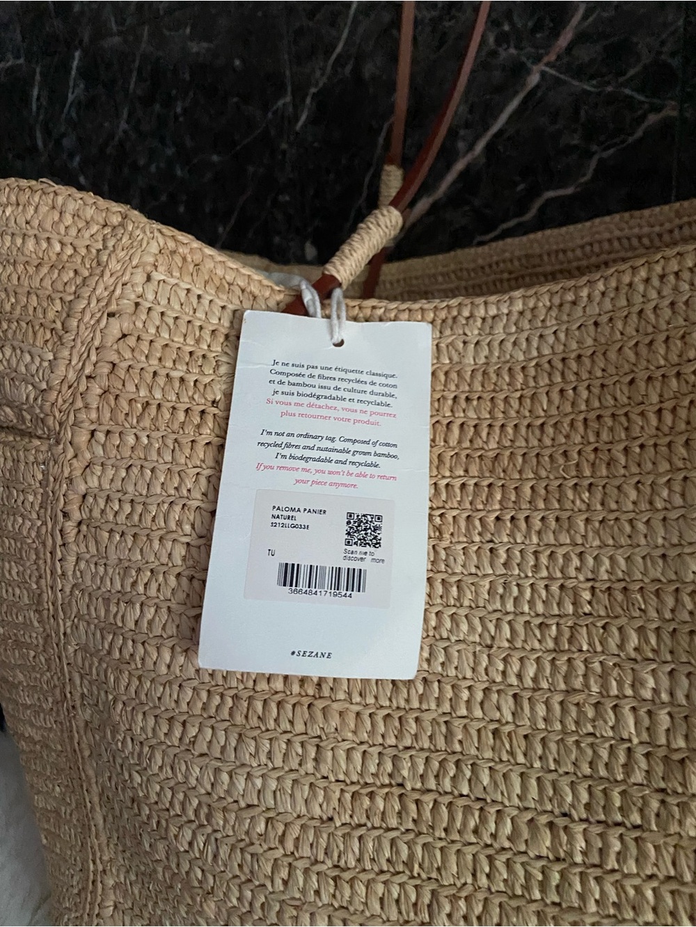 SEZANE RAFFIA PALOMA BASKET TOTE BAG ⚜️ - Picture 9 of 16
